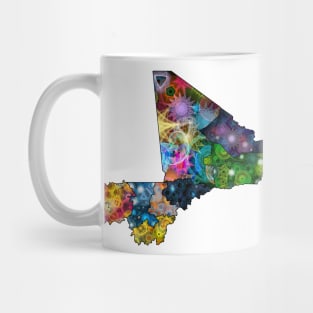 Spirograph Patterned Mali Regions Map Mug